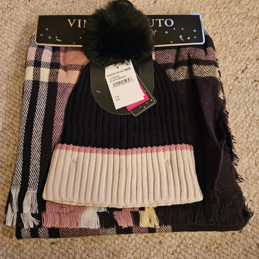 Vince Camuto Blanket Scarf & Beanie Set NWT